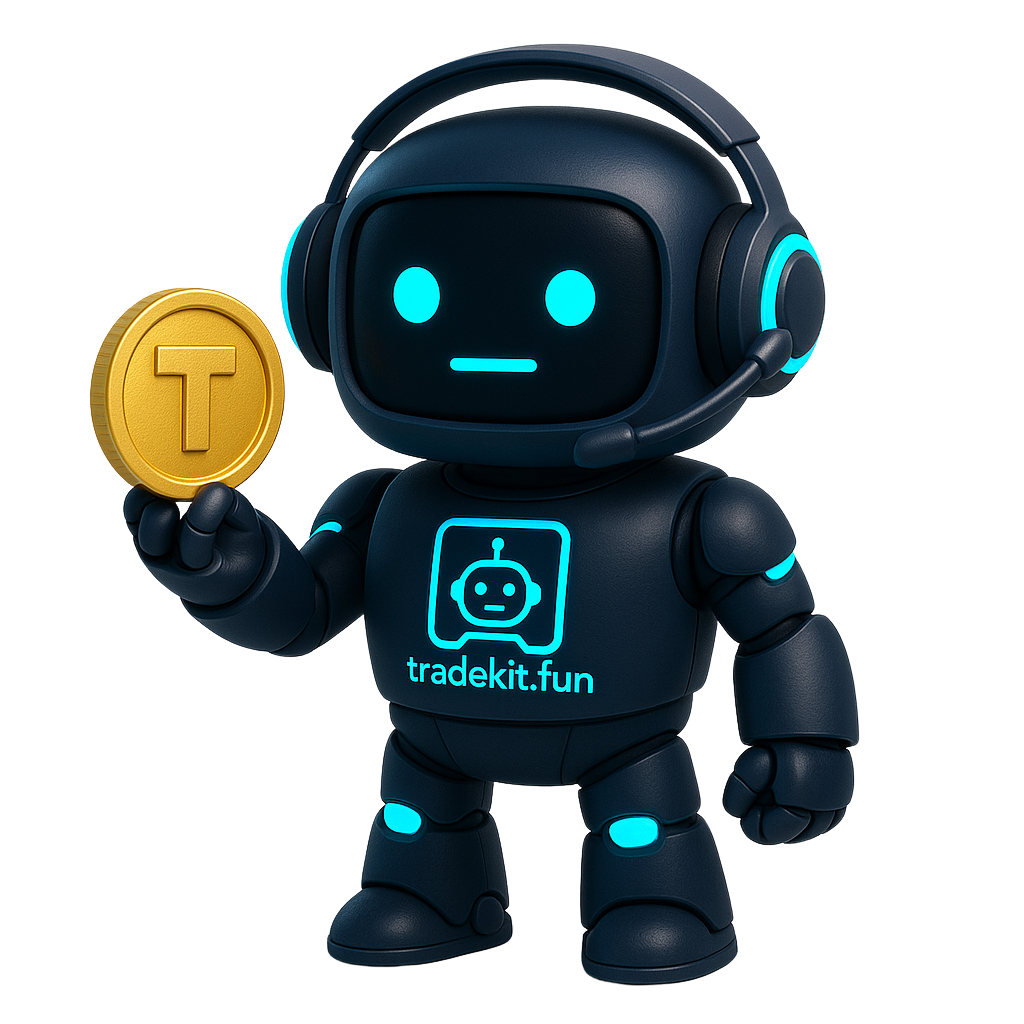 TradeKit Robot Mascot with Coin